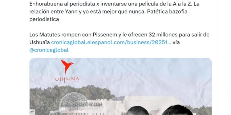 La respuesta del empresario aparecida en la red social X.