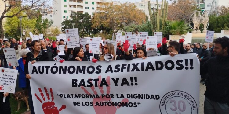 Protesta de autónomos en Ibiza.