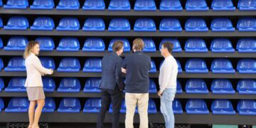 Las gradas telescópicas son una de las grandes novedades tras la reforma del pabellón.