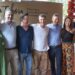 Los hermanos Marí Washbourne, en una imagen con otros empresarios de Ibiza:  De izquierda a derecha Sara Marí, Javier Marí, Pedro Matutes, Marc Rahola, Marcos Marí, Ana Bigas y Alonso Marí. Foto Noudiari.es M.T.