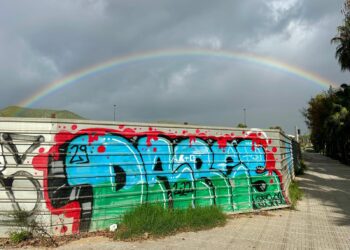 El arcoíris de Vila, esta misma mañana.