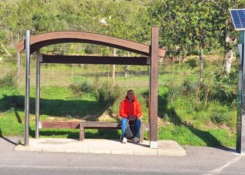 Juan Chilavert, como muchos otros usuarios, pasa mucho rato cada día en paradas de autobús. / D.V.