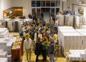 Imagen de la celebración en la fábrica de Licores Aniseta, en Can Bufí.