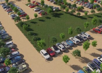 Recreación de cómo quedaría uno de los aparcamientos disuasorios.