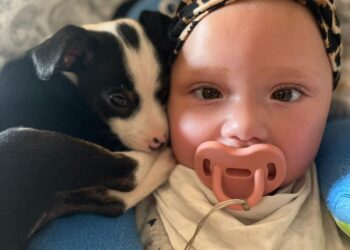 Yuna Mila, la niña aquejada de la mutación del gen KNT1. / Foto cedida por la familia.