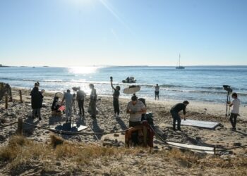 Un momento del rodaje de 'El gegant des Vedrà'. / Virginia M Chico