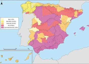 Mapa del estrés hídrico en España. / Atlas de la desertificación de España.