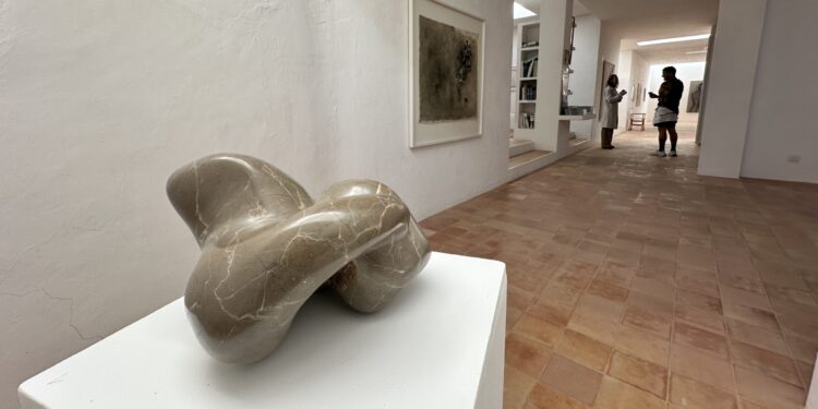 En primer término, una obra de Manuel Salgado en el Espacio Micus. Fotografías de Noudiari.es