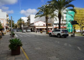 La calle Sant Jaume es la arteria principal del pueblo de Santa Eulària. Imagen: Ayto. Santa Eulària
