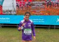 Andrea Romero, con la medalla de plata en "El Pinillo", en Almodóvar del Río (Córdoba).