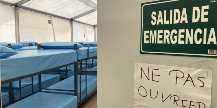 Imagen del interior de los nuevos módulos de tránsito para personas migrantes llegadas por mar. Foto: Noudiari