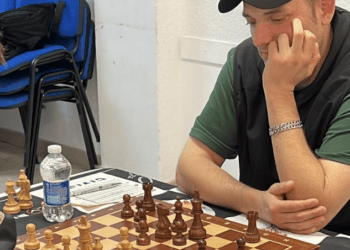 Foto de Marcos Sig, primer tablero del Puig d'en Valls A, en una partida del torneo.