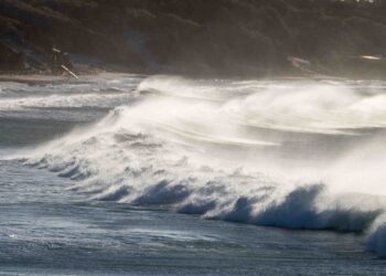 Oleaje en la zona de la playa de ses Salines. Foto: Sebastián Candela
