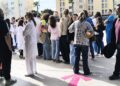 Concentración de médicos hoy en Ibiza en protesta por el estatuto marco, en la primera jornada de huelga de la nueva convocatoria.