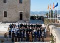 Autoridades y personal del Parador de Ibiza en la mañana de inauguración. Foto: Paradores Nacionales
