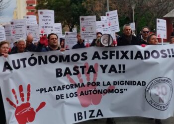 Imagen de la manifestación celebrada hoy en Ibiza.