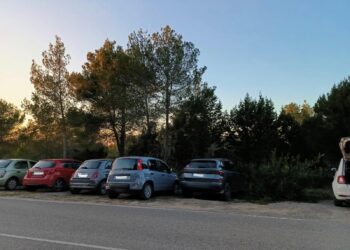 Algunos de los coches que aparcan en esta zona que antes tenía vegetación, que ha sido aplastada y/o arrancada para poder meter los coches. Fotos de Amics de la terra