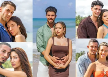 Álex y Ainhoa, en el centro de la imagen, es la pareja de Ibiza que acude a 'La isla de las tentaciones'.