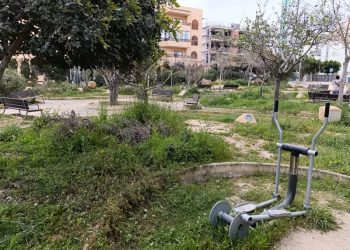 Estado en el que se encuentra el parque del Sol Post, en la zona de ses Variades, en esta imagen remitida por el PSOE de Sant Antoni.