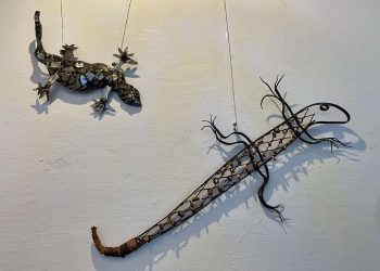 Lagartijas forjadas por alumnos del grado de Forja Artística de la Escola d'Art d'Eivissa.