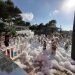 Fiesta de la espuma en las fiestas de Portinatx, en una imagen compartida por la comisión de fiestas en sus redes.
