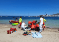 Imagen de los operativos de emergencias trabajando en es Pouet momentos después del rescate. Foto: Ayto. Sant Antoni
