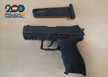 Arma de fuego incautada en esta intervención de Policía Nacional