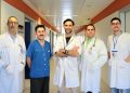 De izquierda a derecha, el Dr. Hernán Rodríguez Montani, el Dr. Diego Iglesias Riera, el Dr. Carlos Rodríguez Franco, jefe del servicio,  el Dr. Urbicio Pérez González y el Dr. Álvaro Ruiz Granados.