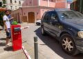 Barrera de acceso a Dalt Vila por el carrer de s'Avicenna, apareció ayer por la mañana derribada. Foto Cristina Marí Noudiari.es