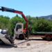 El coche, volcado en Can Guasch esta mañana. Ha sido retirado por Grúas ibiza.
