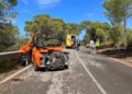 Imagen de archivo de un vehículo accidentado en la carretera de Cala Saona, en Formentera.