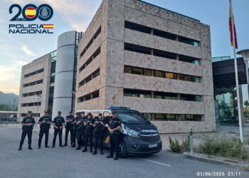 Refuerzos en la comisaría de la Policía Nacional de Ibiza.