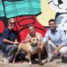 Alicia de Amador, Marjolijn Coenen y Manuel  con Pumba.