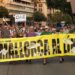 Imagen de la cabeza de la manifestación de ayer en Palma de la plataforma MENYS TURISME MÉS VIDA, organizadora de la marcha
@menysturisme
