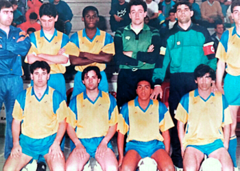 Sergio Braga, tercero por la izquierda en la fila de arriba, con el Ibiza FS.