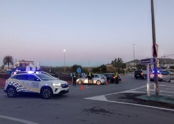 Control de tráfico de la Policía Local de Ibiza.