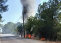 El inicio de las llamas a la altura del Camí Vell de Can Furnet en Santa Eulària, tras el inicio del incendio. Imagen: Conselleria Medi Rural.