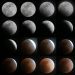 Una secuencia de un eclipse de luna.