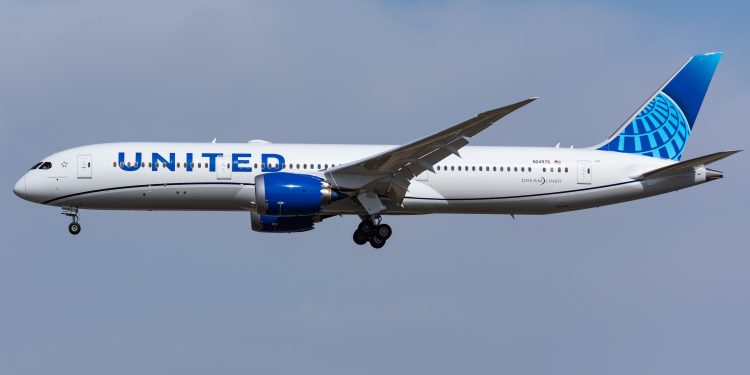 Avión de United Airlines, que volará entre Nueva York e Ibiza a partir de 2027.