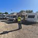 Imagen de una de las inspectoras del Consell de Ibiza subida a redes por el director insular de Transportes, Roberto Algaba