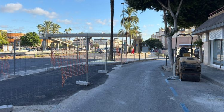 Imagen de los trabajos en el nuevo acceso desde la E-10. Foto: Ayto. Ibiza