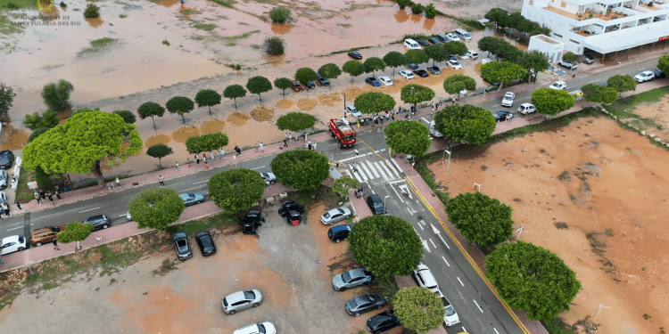 Imagen de los efectos de la lluvia en es Canar