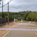 Imagen de una de las vías de Santa Eulària cerradas al tráfico por las inundaciones