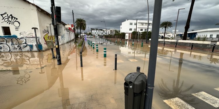 Imagen de la avenida de Santa Eulària esta mañana en Ibiza.
