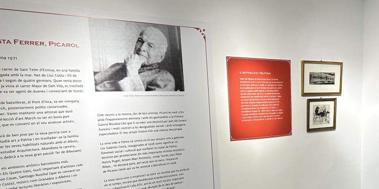 Un retrato de Picarol que recibe al visitante al llegar a Sa Nostra Sala.
