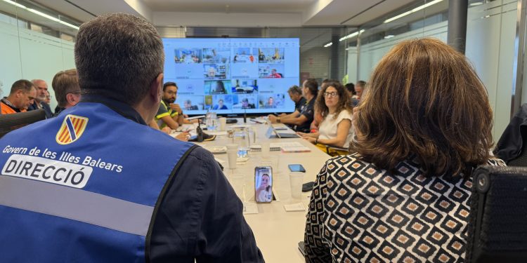 Imagen de una reunión del CECOPI esta mañana.