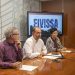 El conseller de Gestión Ambiental y Sostenibilidad, Ignacio José Andrés Roselló; Susana Malón (der.), de la empresa Lumínica Ambiental SL, encargada de la redacción técnica del reglamento, y David Galadí, doctor en Astrofísica y profesor de la Universidad de Córdoba (izq.). Imagen: Consell